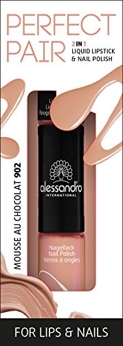 alessandro Perfect Pair 2in1 Lippenstift & Nagellack Mousse au Chocolat, 10 ml