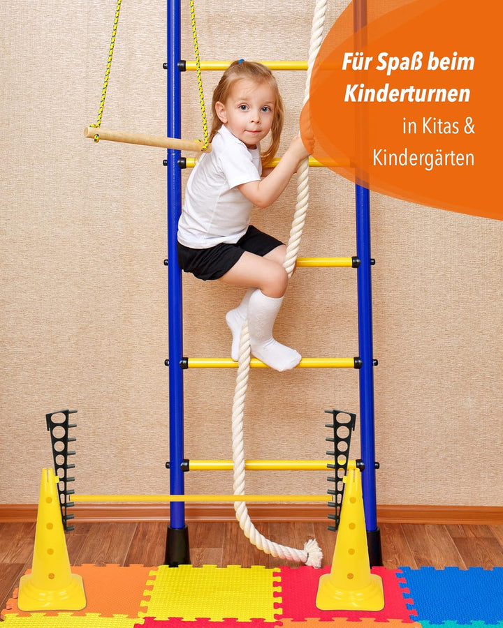 Kombi Leiterhürde 50 mit Stange 100 cm – Parcours-Hindernis für Agility-Training – Sprung- & Slalom-