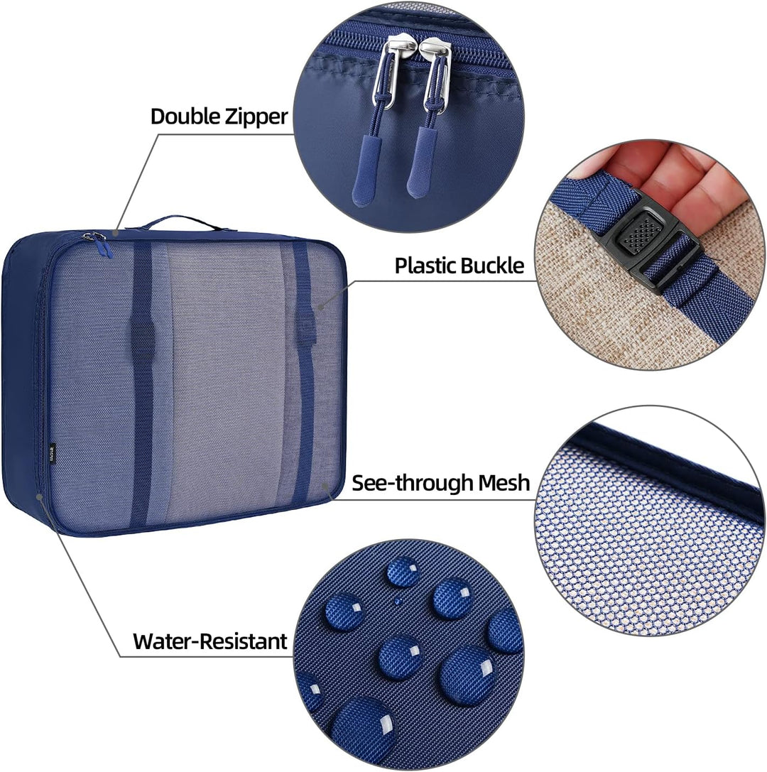 BAGAIL 10er-Set Packwürfel in verschiedenen Grössen Packorganizer für Reisezubehör Handgepäckkoffer
