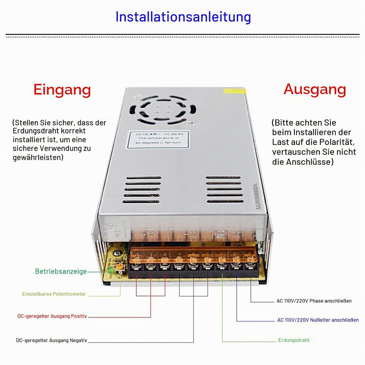 Baiyouli Netzteil 36V 10A 360W Schaltnetzteil Adapter Transformator AC 110V / 220V to DC Schaltwandl