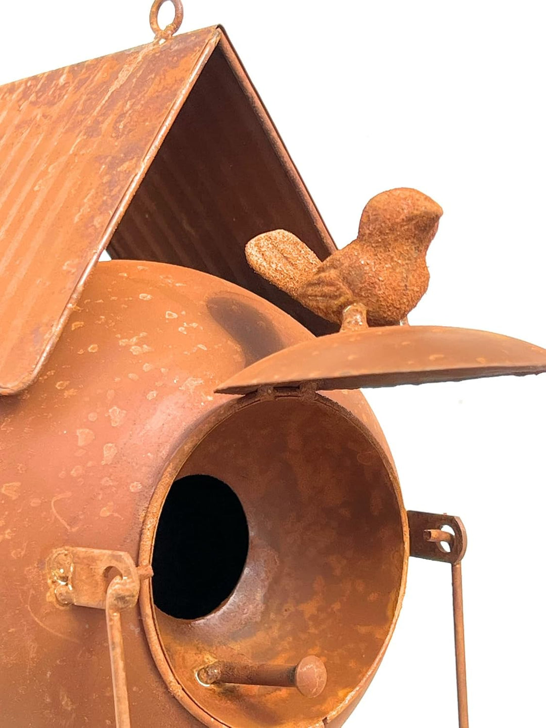 DanDiBo Vogelhaus zum Aufhängen Edelrost Deko Rost Giesskanne Wetterfest 96422 Nistkasten Futterstat