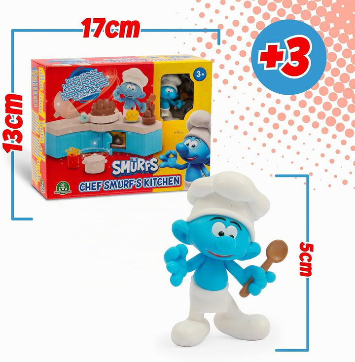 Giochi Preziosi Die Schlümpfe, Schlumpfkoch-Mini-Spielset mit Küche und Zubehör, enthält Exklusive 5