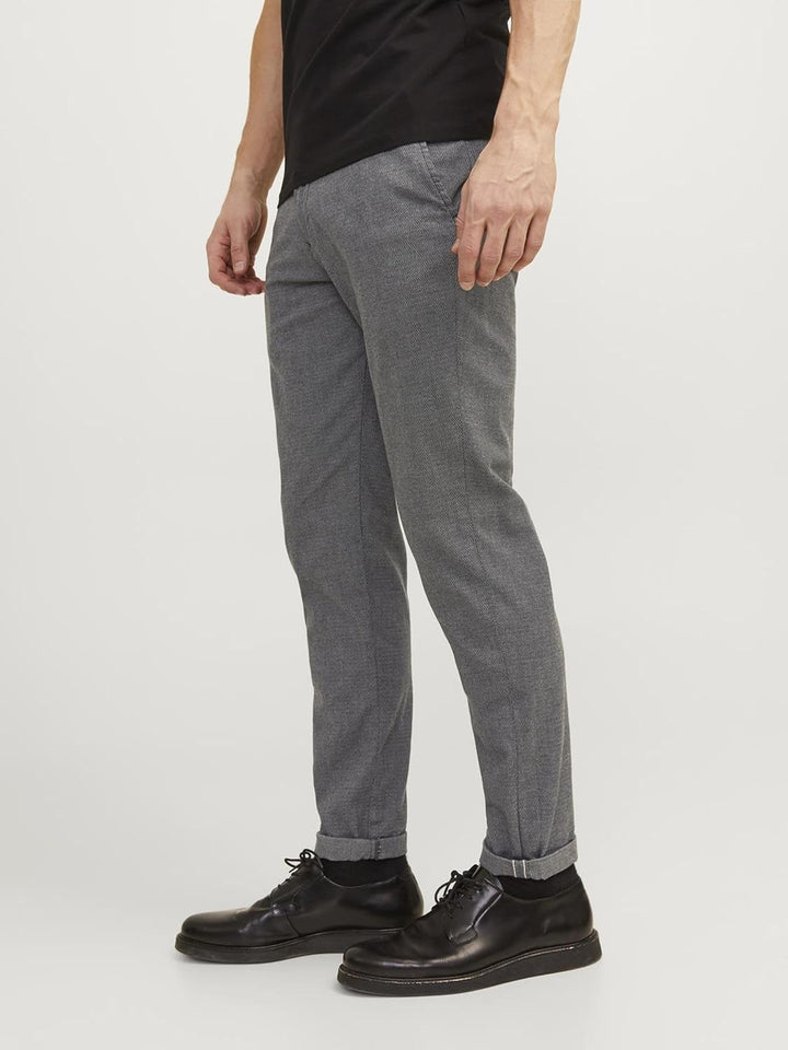 JACK & JONES Male Chino Hose Slim Fit Chino Hose 34W / 32L Drizzle, 34W / 32L Drizzle