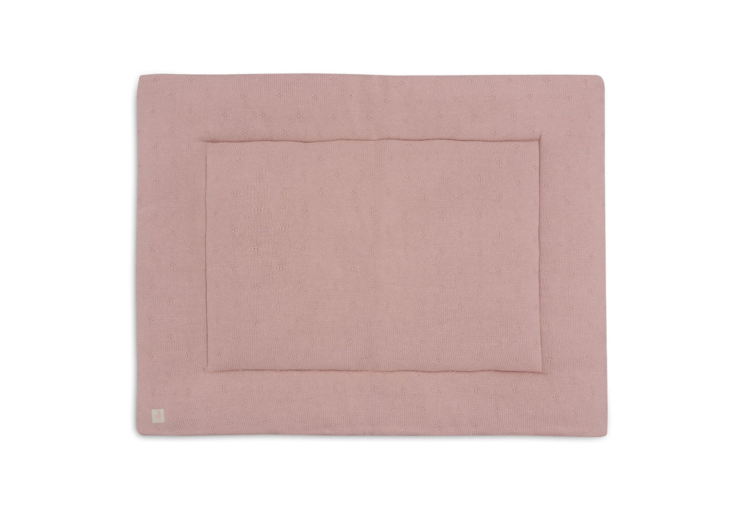 Jollein Krabbeldecke für Baby - Cosy Knit, Wild Rose - 60% Baumwolle, 40% Acryl - Laufgittereinlage
