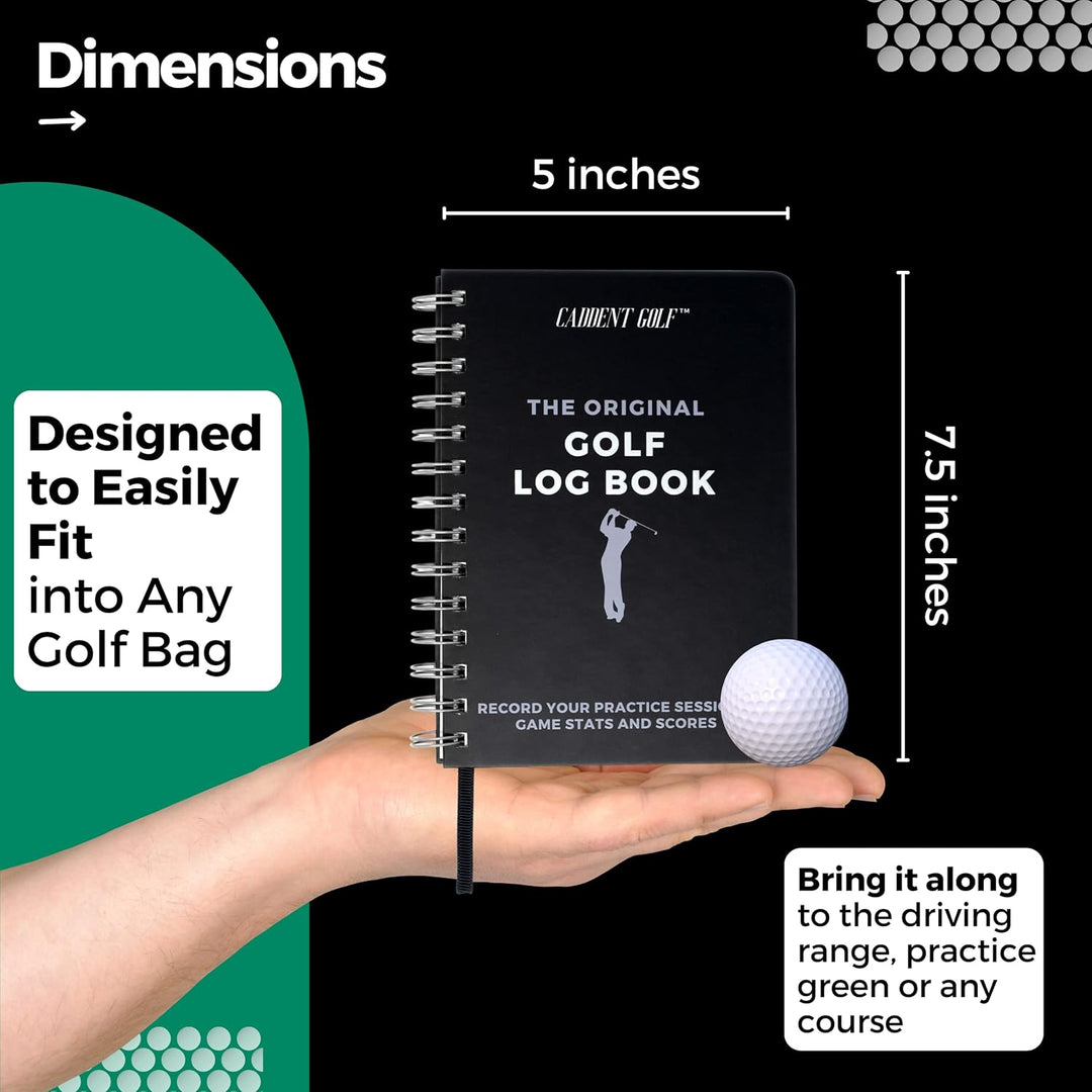 CADDENT GOLF Log Book – Drahtgebundenes Golf-Notizbuch und Golf-Scorecard-Buch – Golf Journal & Logb
