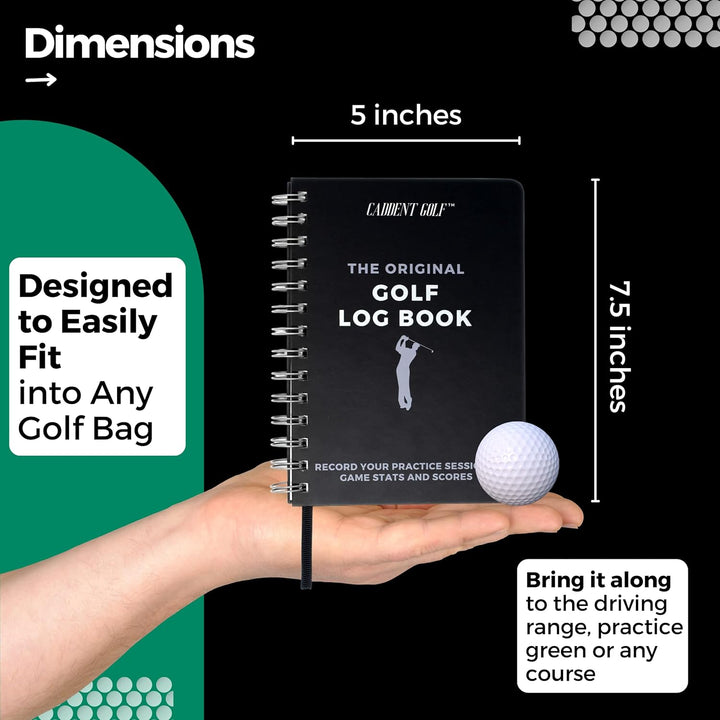 CADDENT GOLF Log Book – Drahtgebundenes Golf-Notizbuch und Golf-Scorecard-Buch – Golf Journal & Logb