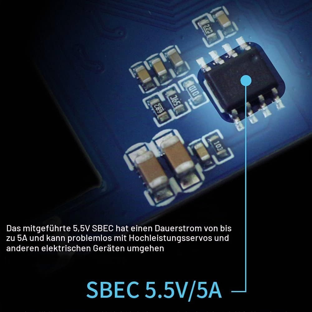 FLYCOLOR 90A Waterproof Brushless ESC Elektronischer Geschwindigkeitsregler mit 5.5V/5A BEC und XT90