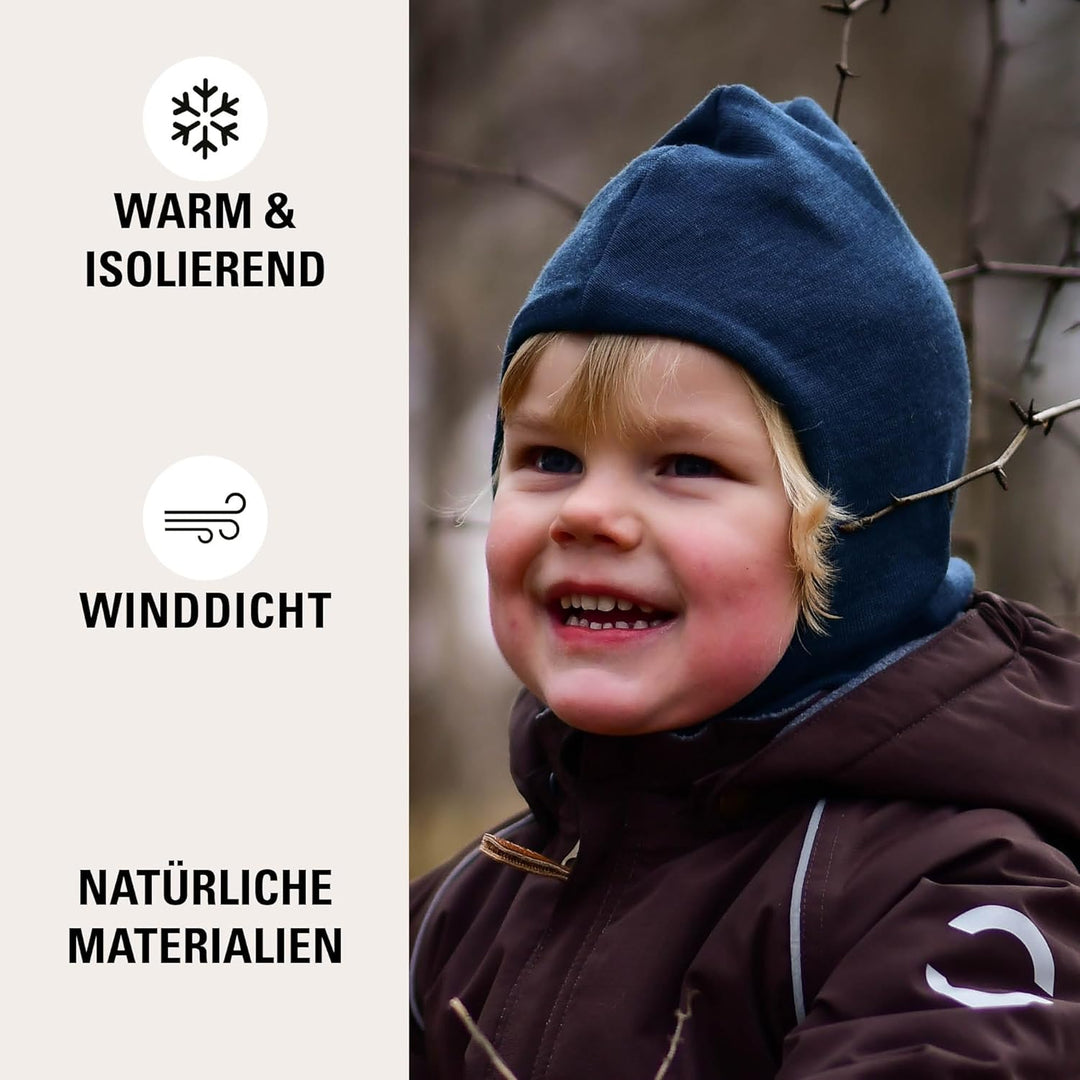 Mikk-line Schalmütze Kinder | Balaclava Kinder Mit 100% Mulesing-Freier Merinowolle | Isolierend Wol