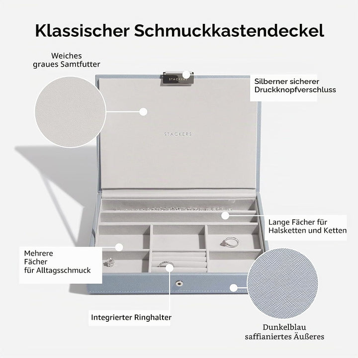 Stackers Altblau Klassisch Schmuckschatulle - 5 Dusky Blue, Dusky Blue