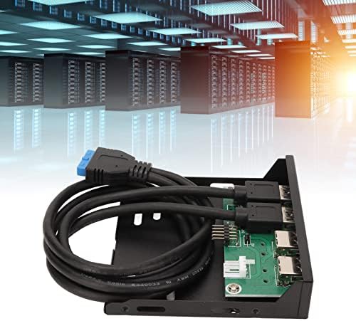 ASHATA Front Panel USB 3.0 Hub 4 Ports, 3,5 Zoll Interner USB Hub mit USB3.0 USB2.0, PC Interner Com
