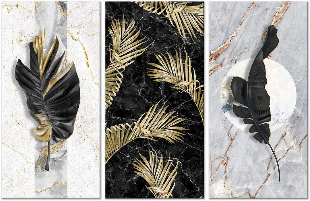 murando - Bilder tropische Blätter 120x80 cm Vlies Leinwandbild 3 Teilig Kunstdruck modern Wandbilde