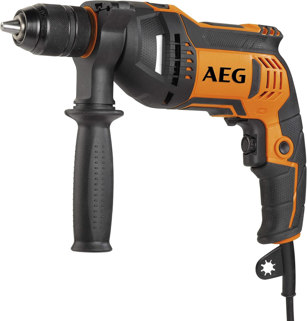 AEG Schlagbohrmaschine, 750 W Motor, 3.000 min-1 Umdrehungen, Metall-Schnellspanbohrfutter, mit Koff