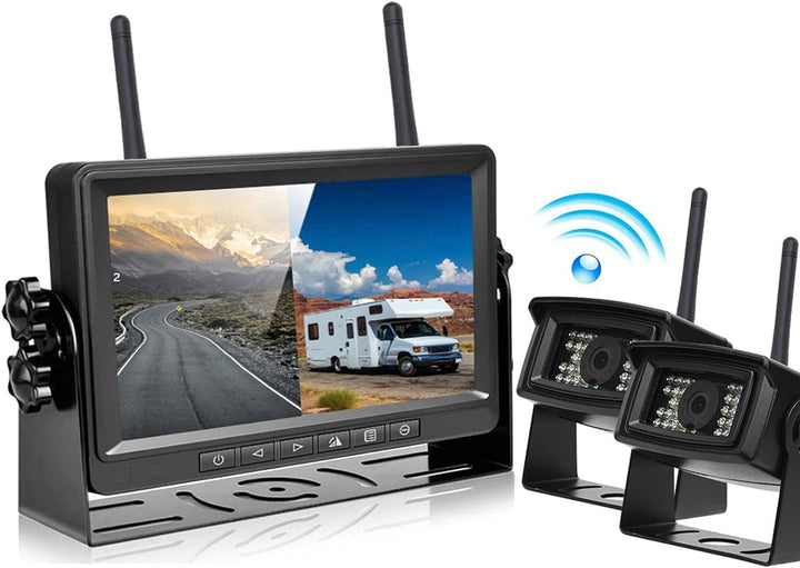Podofo Digitales RüCkfahrkamera Kabellos FHD 1080p 2X RüCkfahrkameras Mit 7 Inch LCD Monitor IP69 wa