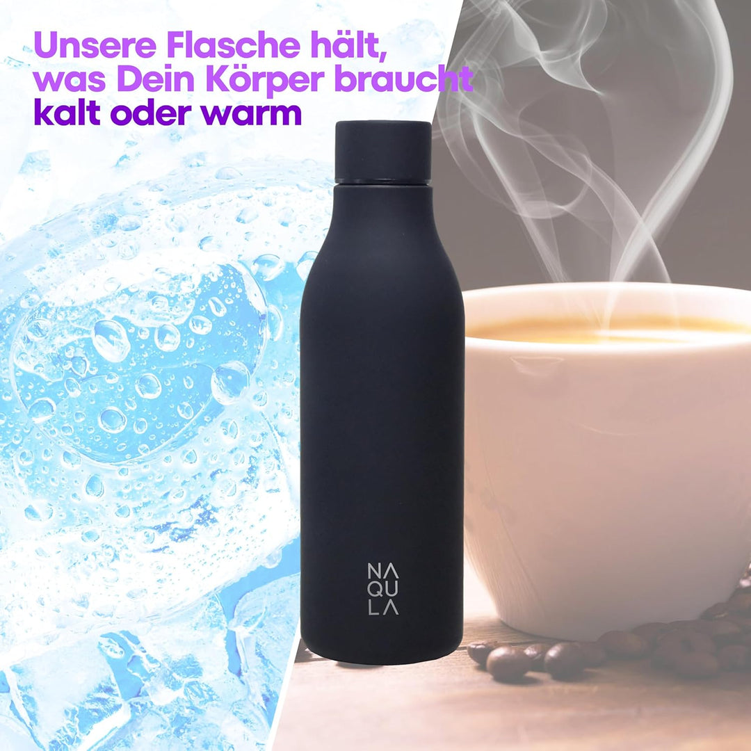 Thermosflasche Edelstahl 500ml. BPA Frei. Auslaufsicher. Modern. Stilvolle Trinkflasche. Minimalisti