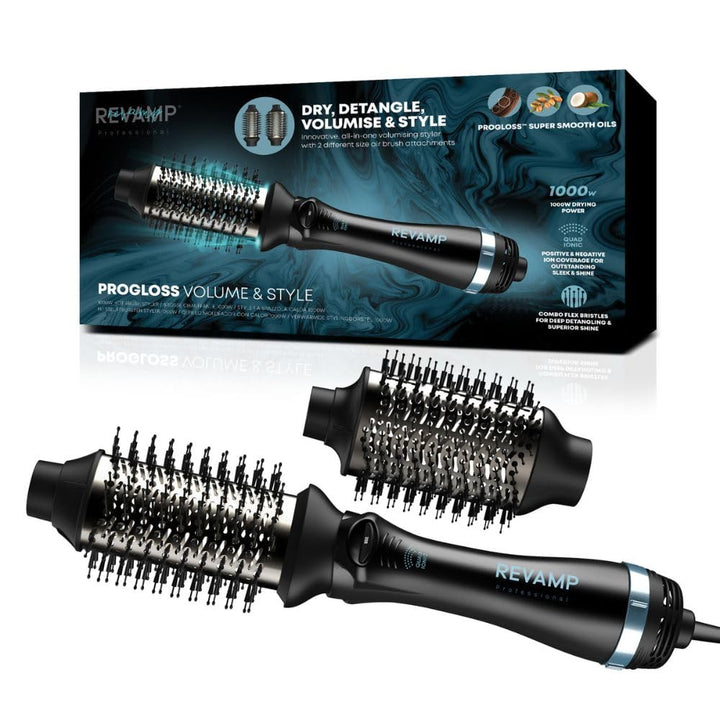 Revamp Progloss Volume & Style Hot Brush Styler – 4-in-1 Air Styler 1000 W – Trocknen, Entwirren, Vo