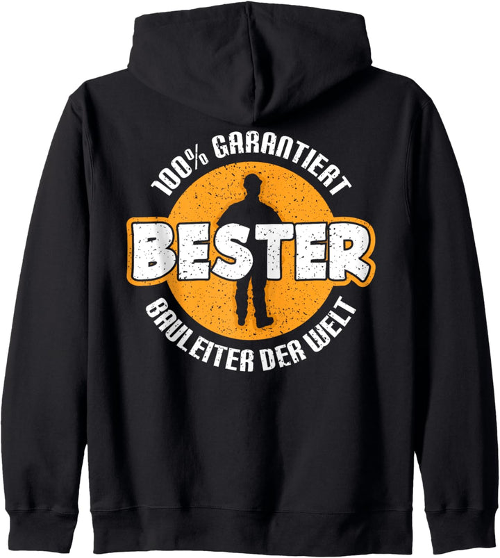Geschenk für Bauleiter, Bauspruch Kapuzenjacke