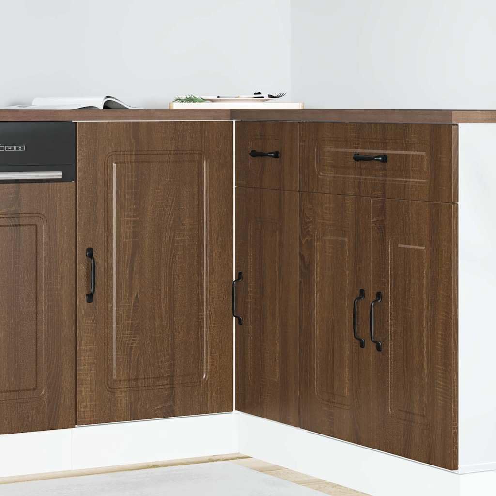 vidaXL Küchenunterschrank Kalmar Braun Eichen-Optik Holzwerkstoff, Spülenunterschrank, Schrank Küche