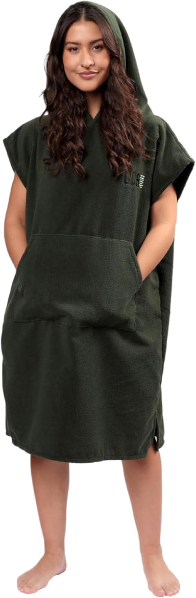 COR Surf Poncho, Wickelhandtuch, Bademantel mit Kapuze und Vordertasche, dicke, schnell trocknende M