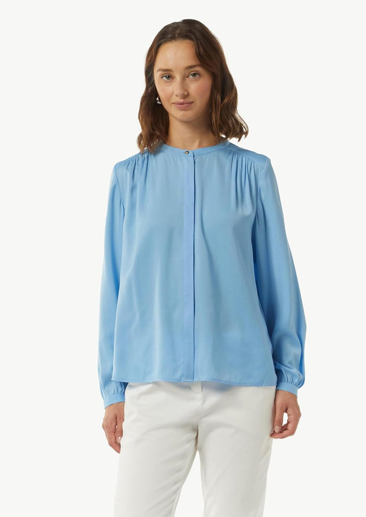 Comma Satinbluse mit Kappärmeln 36 Hellblau, 36 Hellblau