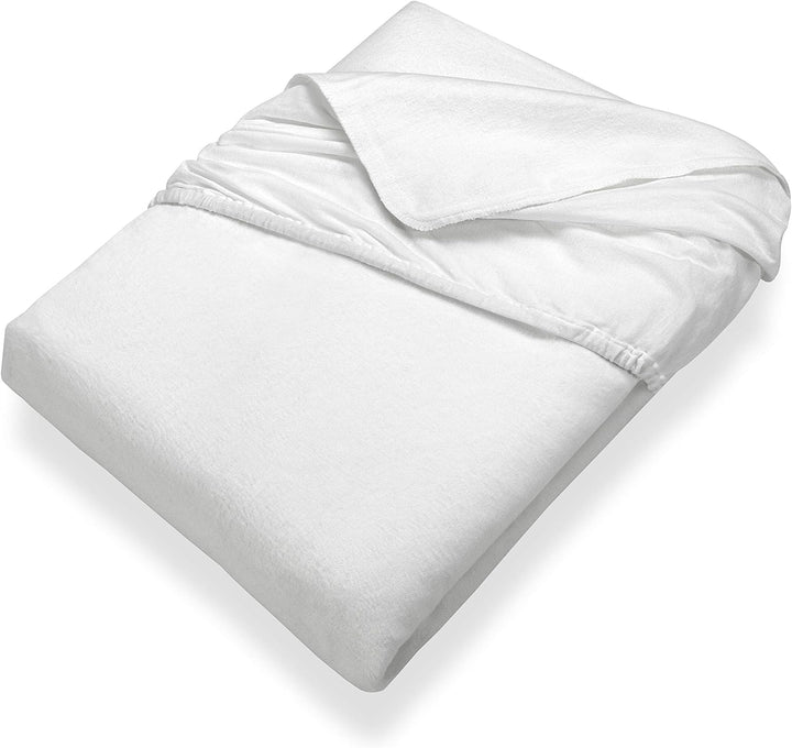SETEX Kalmuck Spannbetttuch, 160 x 200 cm grosser Matratzenschoner, 100 % Baumwolle, Classic, Weiss,