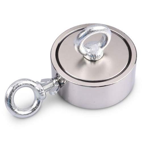Bergemagnet aus Neodym mit 2 Bohrungen und Schraubösen (magnets4you) - superstarker Magnet für Magne