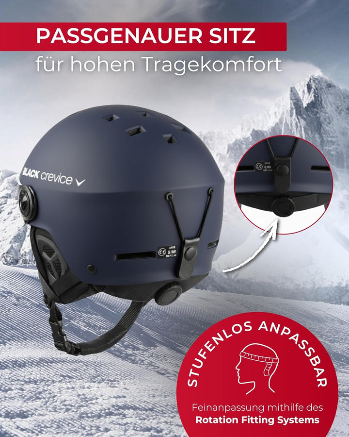 Black Crevice Skihelm Arlberg mit 2 Visier S/M (54-57) navy/weiss, S/M (54-57) navy/weiss