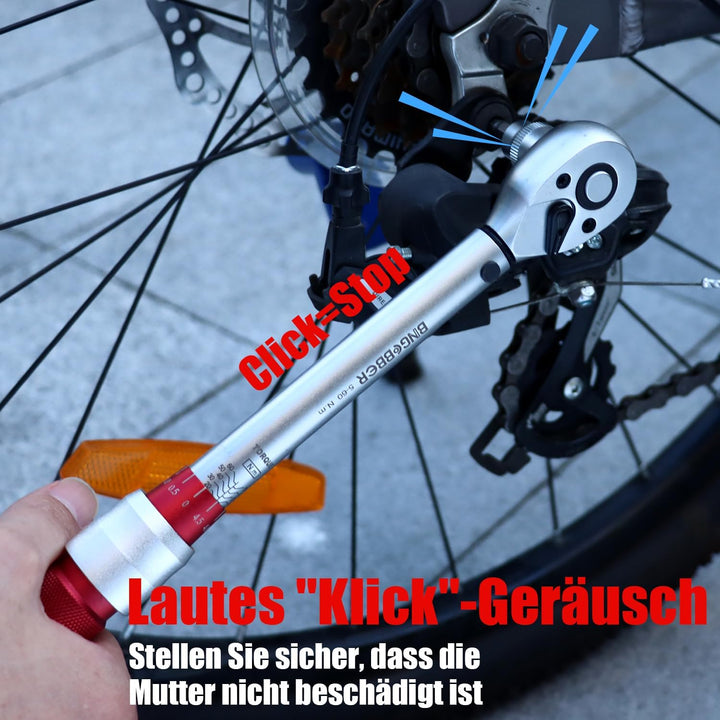 Drehmomentschlüssel 3/8”,5-60NM Drehmomentschlüssel Fahrrad & Motordad Auto Set mit viel Zubehör wi