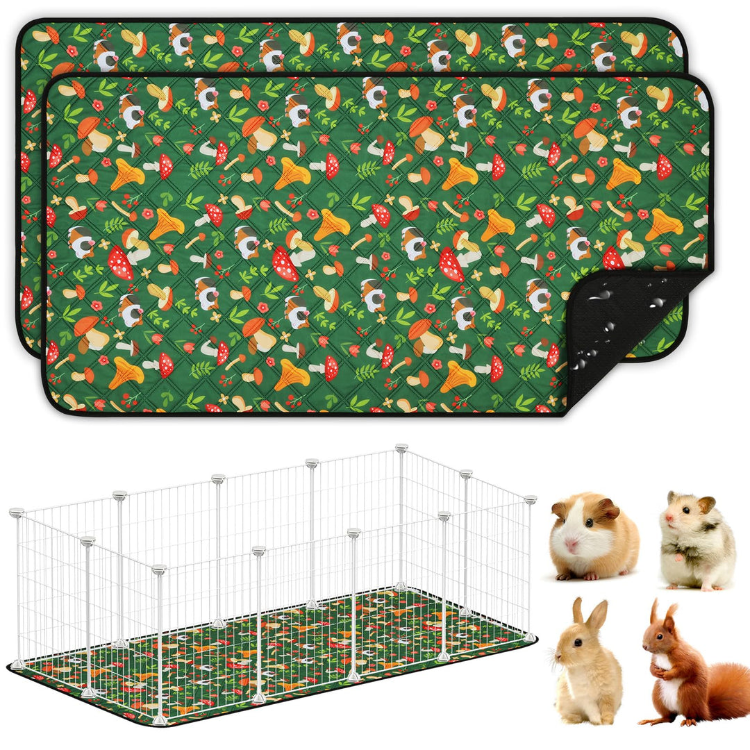 Wiederverwendbare PIPI Pads Matte für Meerschweinchen, 2PC Waschbar und 4 Lagen Super Saugfähige Unt
