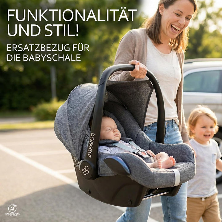BAMBINIWELT Bezug Ersatzbezug kompatibel mit Maxi-Cosi CabrioFix für Babyschale 6-tlg Komplett-Set (
