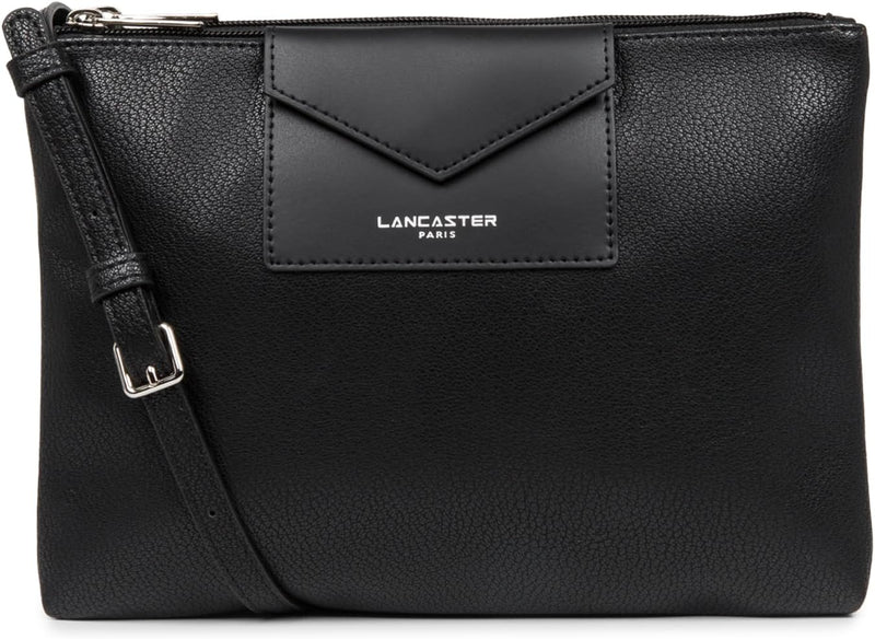 Lancaster Paris Maya Damen Umhängetasche mit Doppelreissverschluss, 26 cm Einheitsgrösse Schwarz, Ei