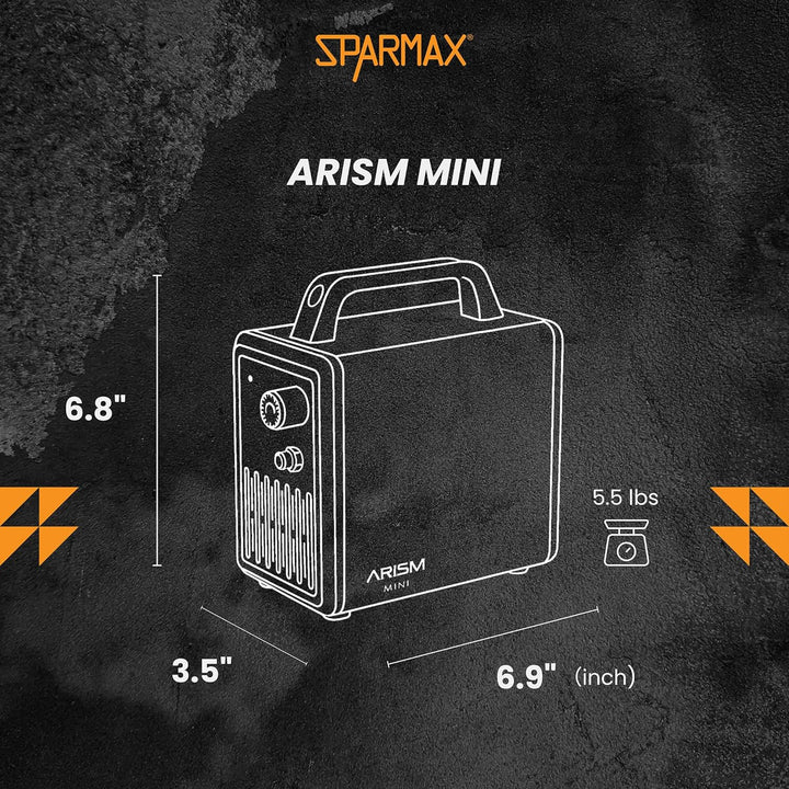 Sparmax ARISM Mini Kompressor, Cosmic Grey, 17,5 x 9 x 17,2 cm 17,5 x 9 x 17,2 cm Cosmic Grey, 17,5
