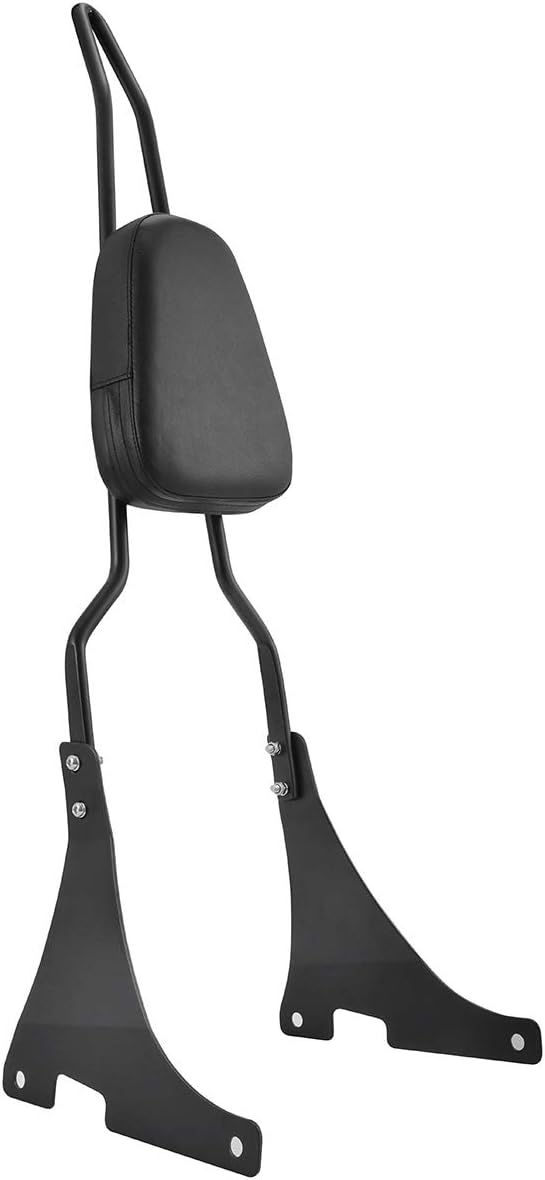 KATUR Motorrad Schwarz Hinten Beifahrer Abnehmbare Sissy Bar Rückenlehne Fahrer Fahrerhalterung Sitz