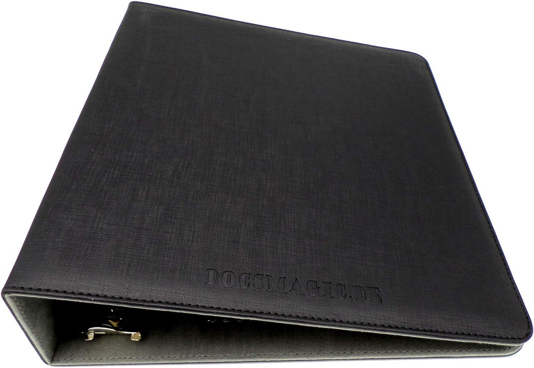 docsmagic.de 3-Ring Premium Album Black + 100 9-Pocket Premium Pages - Schwarz - PKM - YGO - MTG, Pr