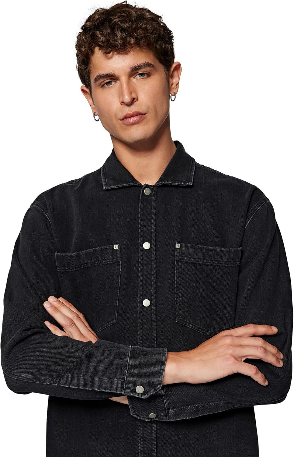 Mavi Herren Long Sleeve Shirt Hemd L Black Denim, L Black Denim