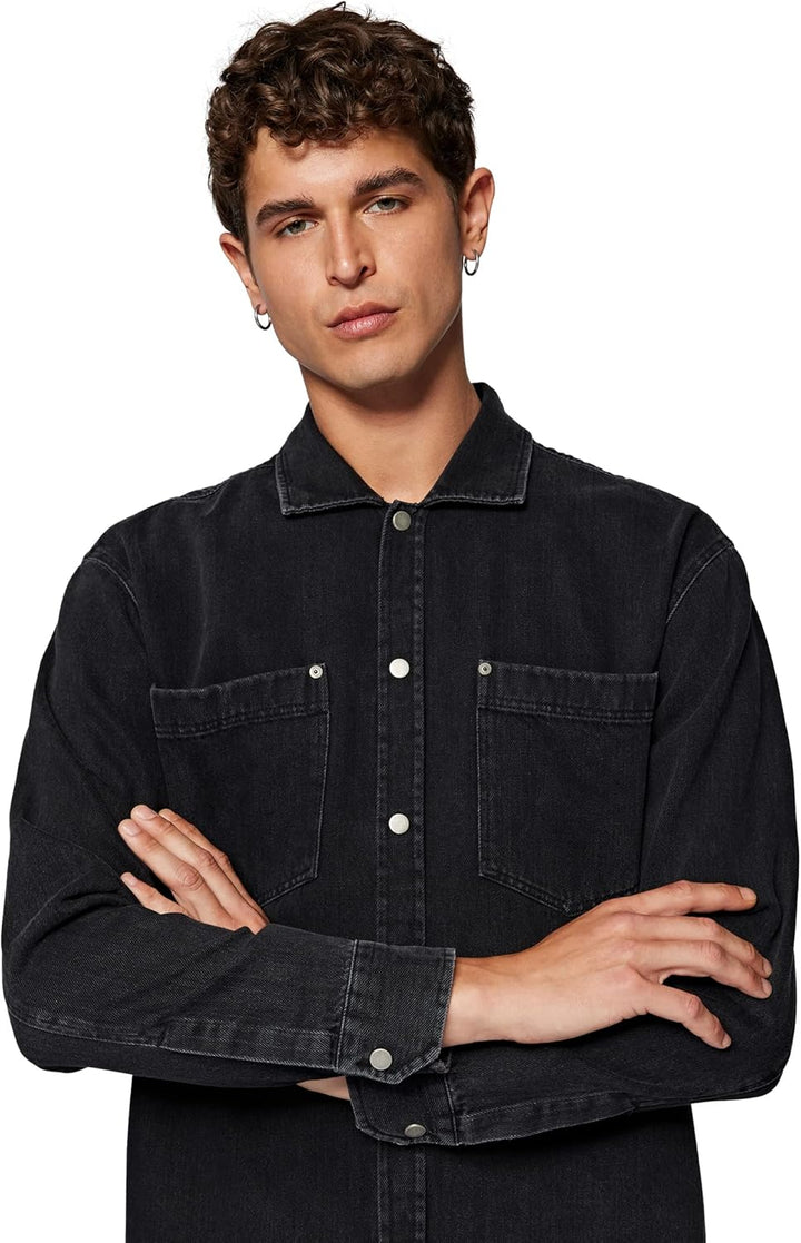 Mavi Herren Long Sleeve Shirt Hemd L Black Denim, L Black Denim