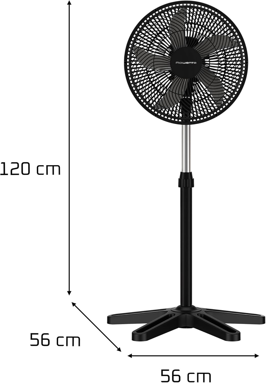 Rowenta Turbo Essential Standventilator, Schwarz, VU3110F3 51 db/ 3 Geschwindigkeitsstufen Schwarz,