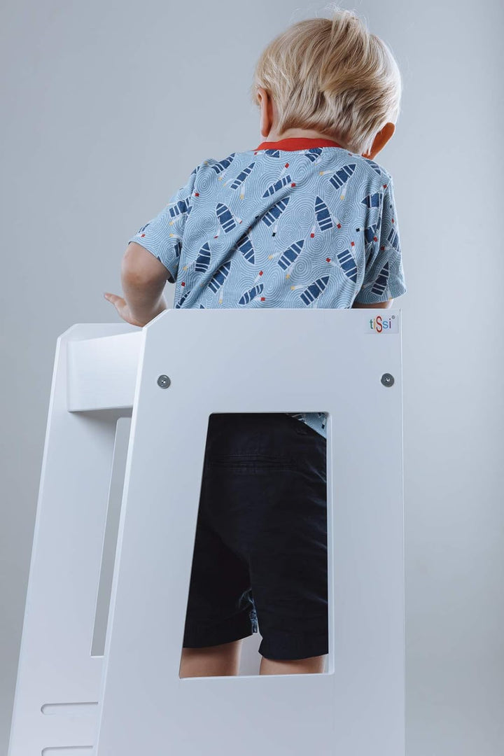 tiSsi ® Lernturm Montessori Entdeckertum mitwachsend Buche, Weiss