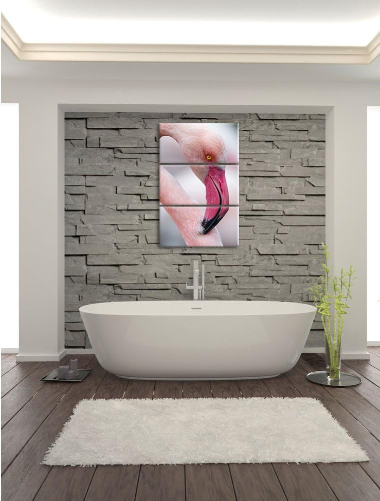 Pixxprint prächtiger Flamingo als Leinwandbild/Grösse: 3 Teilig (120x80) cm/Wandbild/Kunstdruck/fert