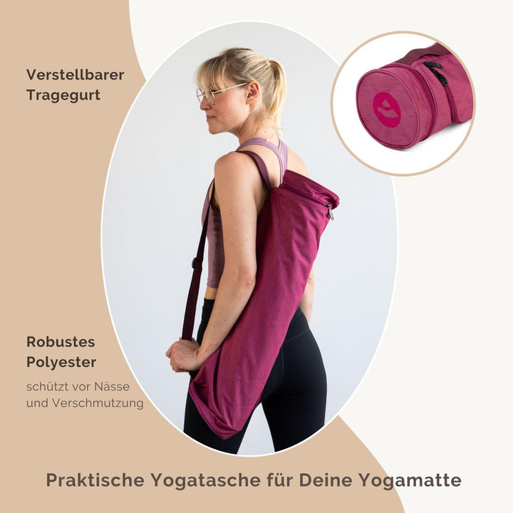 Bodhi Yogatasche ASANA Bag | Spritzwasserfeste Sporttasche | Aussentaschen für extra Platz | Polyest