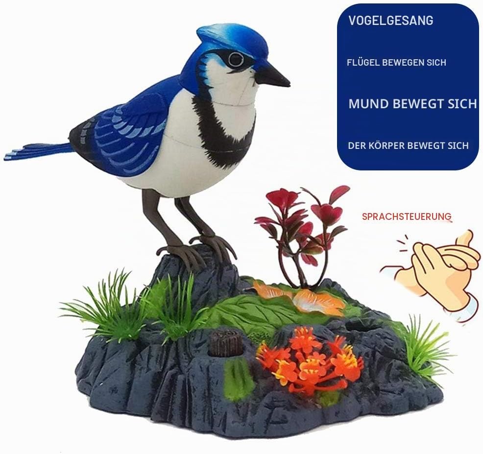 Singender zwitschernder Vogel, elektronischer sprechender Sich wiederholender Papagei, elektrisches