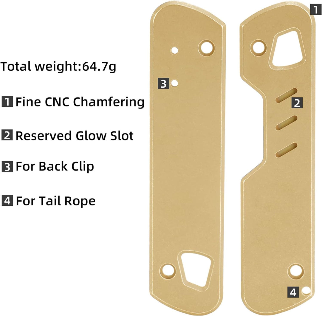 HorixGear 1 Paar Handle Patch Custom Messing Skalen für T4 Multitool (Messing) Brass, Brass
