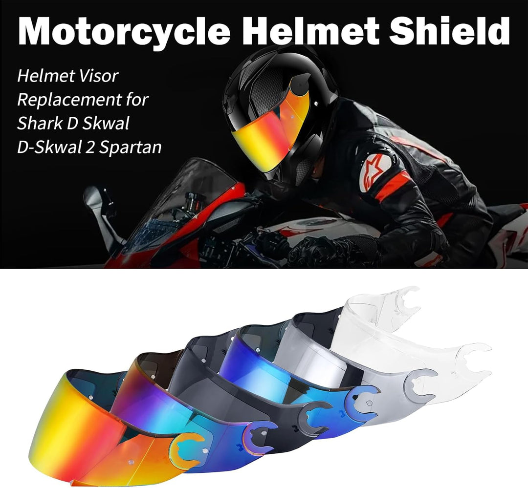 Helmvisier für D Skwal D-Skwal 2 Spartan,Motorradhelm Visier,Motorrad Windschutz Helm Objektiv Visie