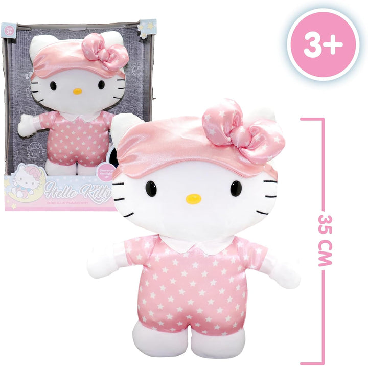 Hello Kitty HKT10000 Leuchtendes Plüschtier, 35 cm mit Licht, weiche und angenehme Komposition, mit