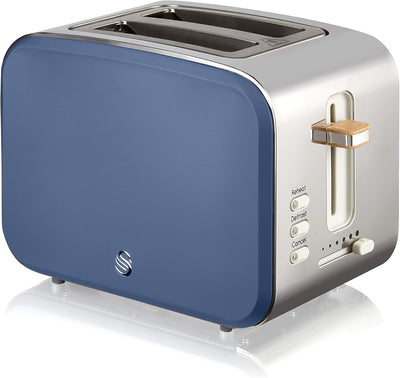 Swan Nordic Frühstücksset, Wasserkocher, 1,7 l, 2200 W, Breitschlitz-Toaster 2 Scheiben, digitale Mi