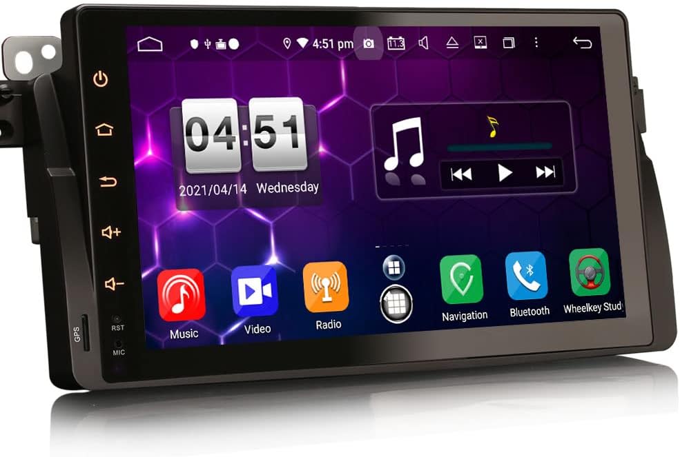 Erisin 9 Zoll Android 11.0 Autoradio Bluetooth mit GPS Navi Für BMW 3er E46 318 320 325 M3 Rover 75