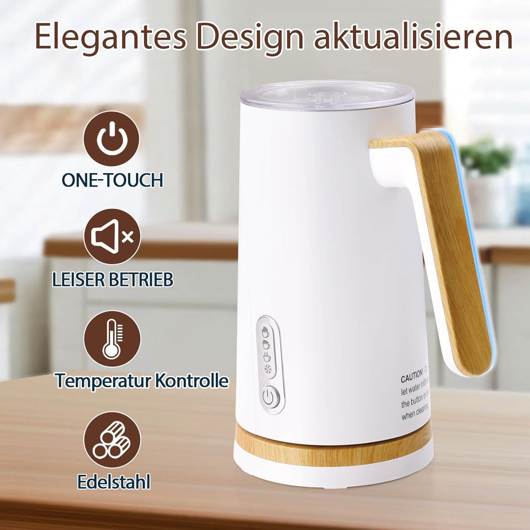 NESSGRAIM Elektrischer Milchaufschäumer 4-in-1 – Milchschäumer Elektrisch für heissen und kalten Mil