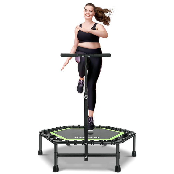 ONETWOFIT 114cm Trampolin Outdoor,Rückprall Trampolin für Erwachsene, Leises Mini Trampolin für das