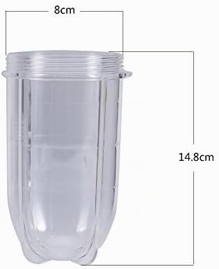 Tbest Kunststoff Hohe oder Kurze Transparente Tasse Becher Mixer Entsafter Ersatzteile Zubehör Hohe