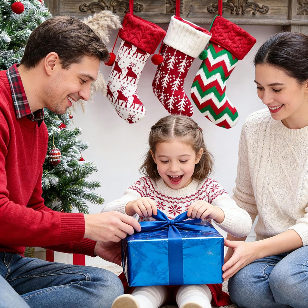 Weihnachtsstrumpf 3er Set,Weihnachtsdeko Grosse,Weihnachtsstrümpfe Personalisierte zum Befüllen und