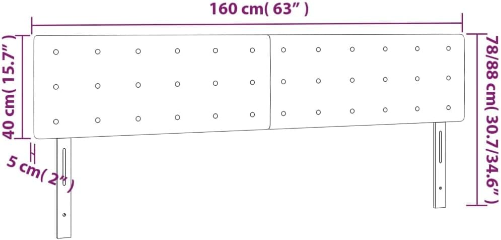 vidaXL 2X Kopfteil Polsterkopfteil Bettkopfteil Bett Betthaupt Schlafzimmer Bettgestell Bettrahmen B